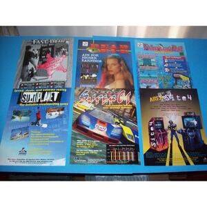 Arcade FLYERS Fisherman's Bait Dead Eye Area 51 Super GT Surf Planet Fast Draw